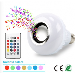 Smart RGB / LED bulb - dimmable - with Bluetooth speaker - remote - E27 - 12WBluetooth speakers