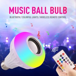 Smart RGB / LED bulb - dimmable - with Bluetooth speaker - remote - E27 - 12WBluetooth speakers