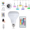 Smart RGB / LED bulb - dimmable - with Bluetooth speaker - remote - E27 - 12WBluetooth speakers