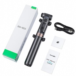 3 em 1 - mini tripé sem fio / bastão de selfie - Bluetooth - para smartphone