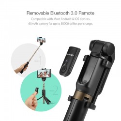 3 em 1 - mini tripé sem fio / bastão de selfie - Bluetooth - para smartphone