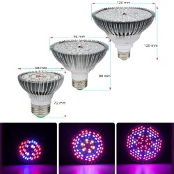 Lâmpada LED - luz de crescimento de plantas - espectro completo - hidropônico - E27 - 10W - 30W - 50W - 80W