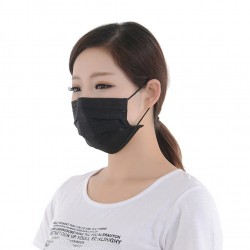 Máscaras de proteção facial / bucal - descartáveis - 4 camadas - preto - 50 peças
