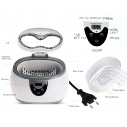 Esterilizador ultrassônico para ferramentas de manicure - limpador de joias / óculos - 600 ml