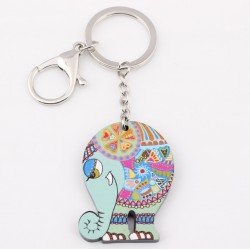 Elefante acrílico colorido - chaveiro