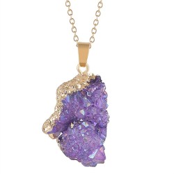 Pingente de pedra de cristal natural - com colar