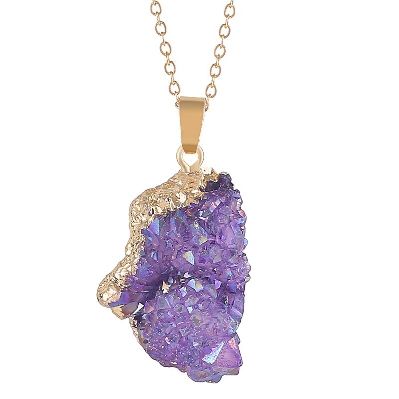 Pingente de pedra de cristal natural - com colar