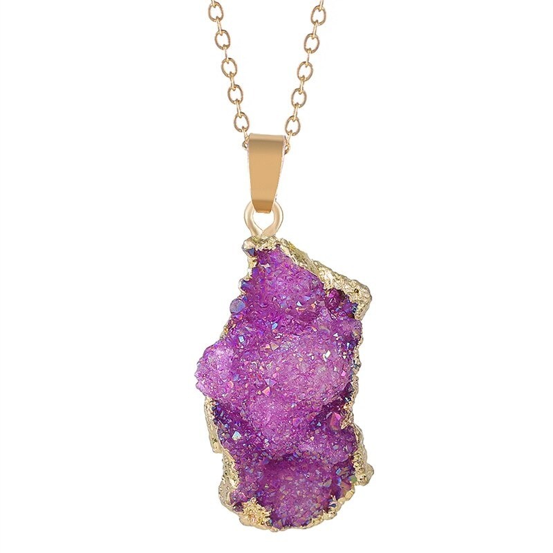 Pingente de pedra de cristal natural - com colar