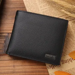 Classic men's wallet - card holder - zipper - genuine leatherWallets