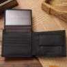 Carteira masculina clássica - porta-cartões - zíper - couro genuíno