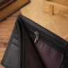 Carteira masculina clássica - porta-cartões - zíper - couro genuíno