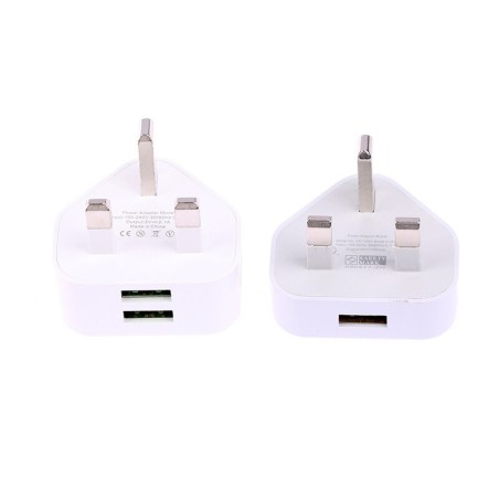 Carregador de parede universal - com 1 - 2 portas USB - plugue do Reino Unido