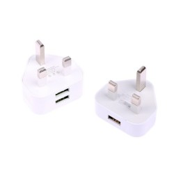 Carregador de parede universal - com 1 - 2 portas USB - plugue do Reino Unido