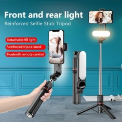 L15 - selfie stick - foldable mini tripod - with fill light - Bluetooth - remote shutterSelfie sticks