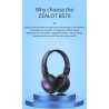 Zealot B570 - fones de ouvido Bluetooth - fone de ouvido - display LCD - slot micro-SD - microfone - redução de ruído