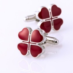 Abotoaduras de trevo vermelho