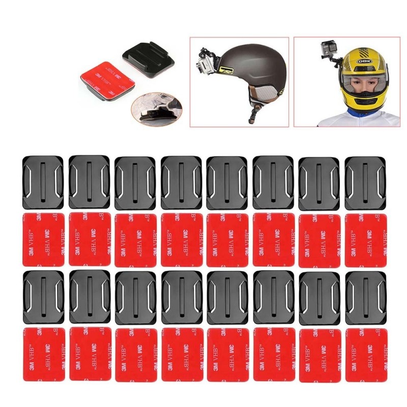 Acessórios para capacete - para GoPro - base de montagem curva - adesivos adesivos - 16 peças