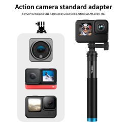 Bastão de selfie portátil extensível - bastão telescópico - liga de alumínio - para GoPro / Xiaoyi / SJCAM