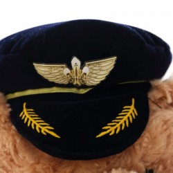 Piloto / capitão urso de pelúcia - comissário de bordo - brinquedo de pelúcia