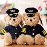 Piloto / capitão urso de pelúcia - comissário de bordo - brinquedo de pelúcia