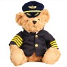 Piloto / capitão urso de pelúcia - comissário de bordo - brinquedo de pelúcia
