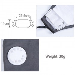 Máscara de proteção facial / bucal - filtro de carvão ativado PM25 - válvula de ar