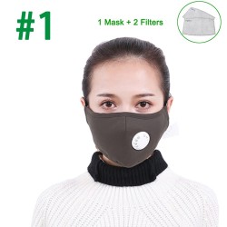 Máscara de proteção facial / bucal - filtro de carvão ativado PM25 - válvula de ar