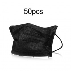 Máscara protetora facial/boca - descartável - preta - 50 peças