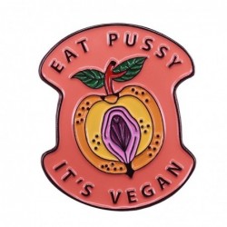 "Coma buceta é vegano" - distintivo - broche