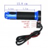 22mm - 7/8" - 12V - guidão moto - punhos elétricos aquecidos - alumínio - 2 peças