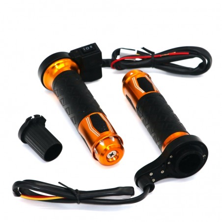 22mm - 7/8" - 12V - guidão moto - punhos elétricos aquecidos - alumínio - 2 peças