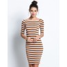 Vestido listrado ombro a ombro - slim