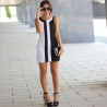 Minivestido sem mangas - listrado preto / branco - plus size