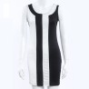 Sleeveless mini dress - black / white stripes - plus sizeDresses