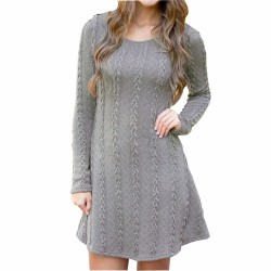 Short knitted dress - long sleeve sweaterDresses