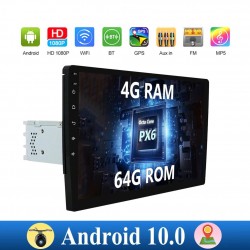 Auto-rádio com ecrã táctil - Android 10 - 2DIN - WiFi - GPS - Bluetooth - FM - AM - RDS - SWC - DSP