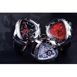 JARAGAR - relógio automático de luxo - pulseira de couro - forma de triângulo