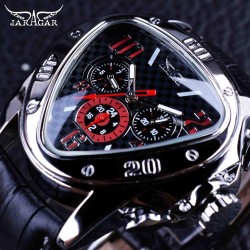 JARAGAR - relógio automático de luxo - pulseira de couro - forma de triângulo