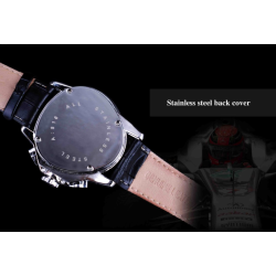 JARAGAR - relógio automático de luxo - pulseira de couro - forma de triângulo
