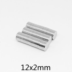 N35 - ímã de neodímio - disco forte - 12mm * 2mm - 10 peças