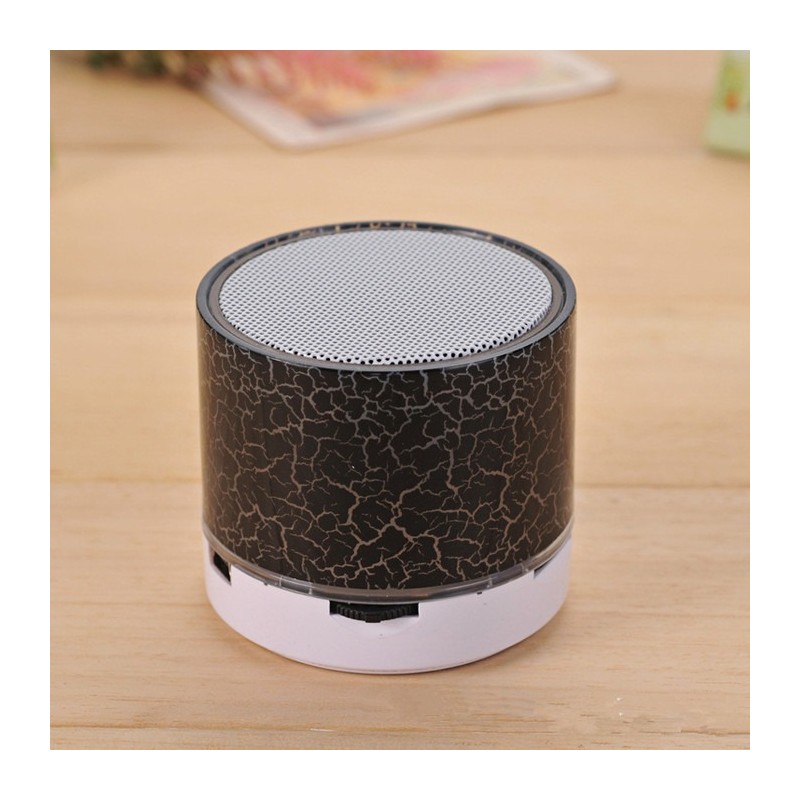 Mini alto-falante Bluetooth - LED - cartão TF - design rachado