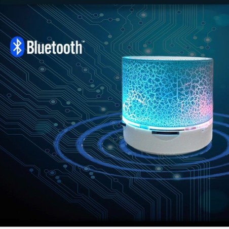 Mini alto-falante Bluetooth - LED - cartão TF - design rachado