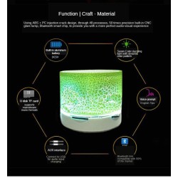 Mini alto-falante Bluetooth - LED - cartão TF - design rachado