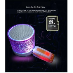 Mini alto-falante Bluetooth - LED - cartão TF - design rachado