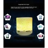 Mini alto-falante Bluetooth - LED - cartão TF - design rachado