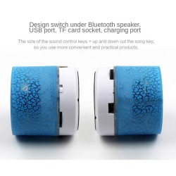 Mini alto-falante Bluetooth - LED - cartão TF - design rachado