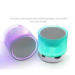 Mini alto-falante Bluetooth - LED - cartão TF - design rachado