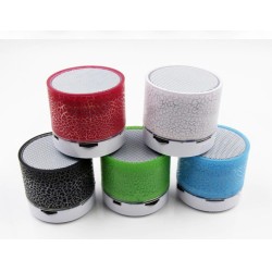 Mini alto-falante Bluetooth - LED - cartão TF - design rachado