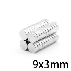 N35 - ímã de neodímio - disco forte - 9mm * 3mm - 20 peças