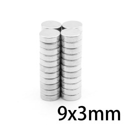 N35 - ímã de neodímio - disco forte - 9mm * 3mm - 20 peças